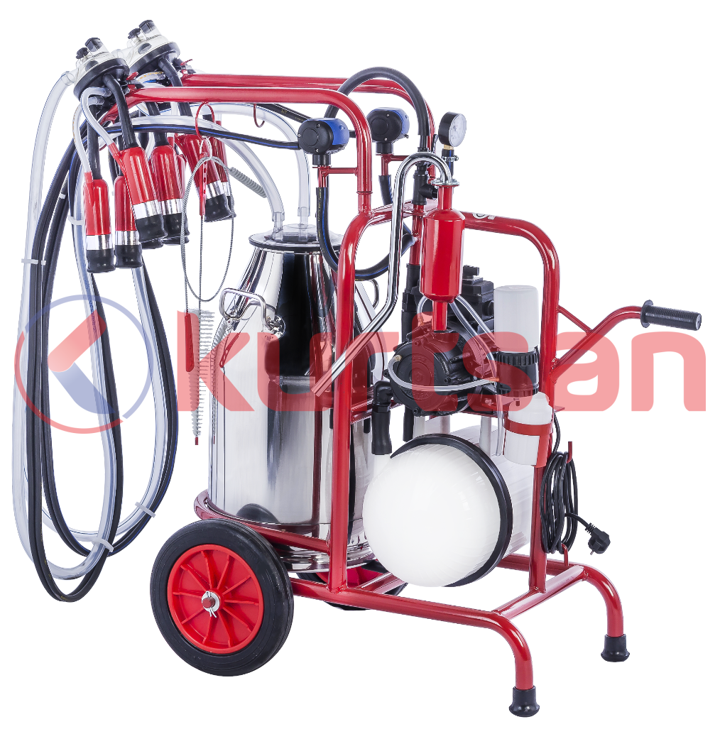 Çift Sağım Tek Güğüm Süt Sağma Makinası (Yağlı) (300 cc) Kauçuk 40 LT
