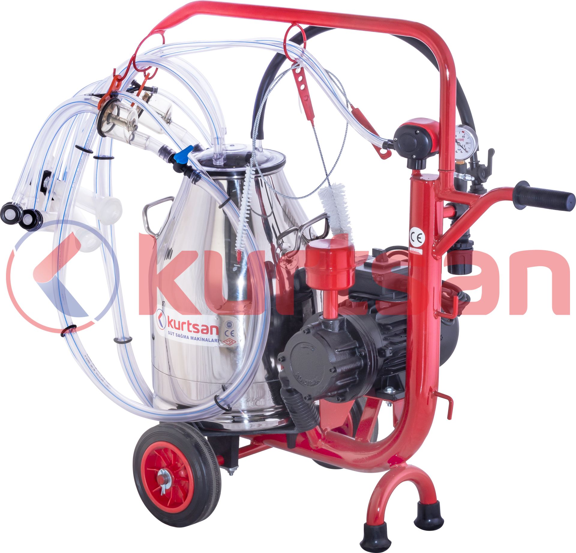 Çift Sağım Tek Güğüm Süt Sağma Makinası (Kuru) (120cc) (Koyun) 30 LT (CYK)