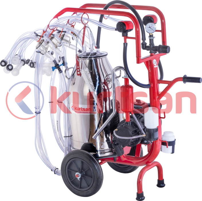 Dört Sağım Tek Güğüm Süt Sağma Makinası (Yağlı) (120cc) (Koyun) 40 LT (CYK)