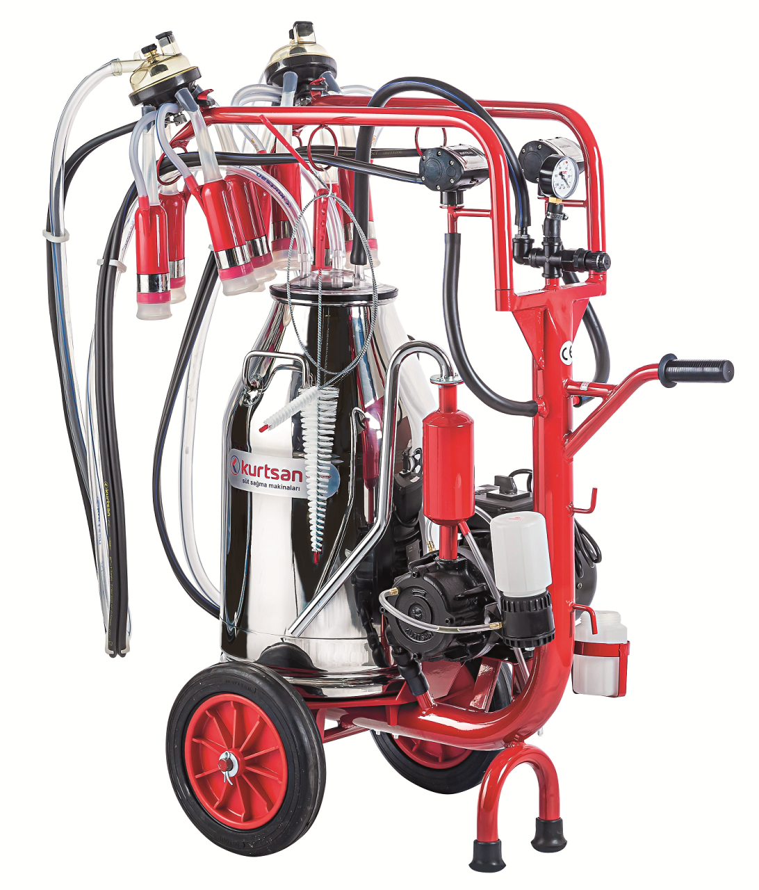 Çift Sağım Tek Güğüm Süt Sağma Makinası (Yağlı) (300cc) Silikon 40 LT (CYK)