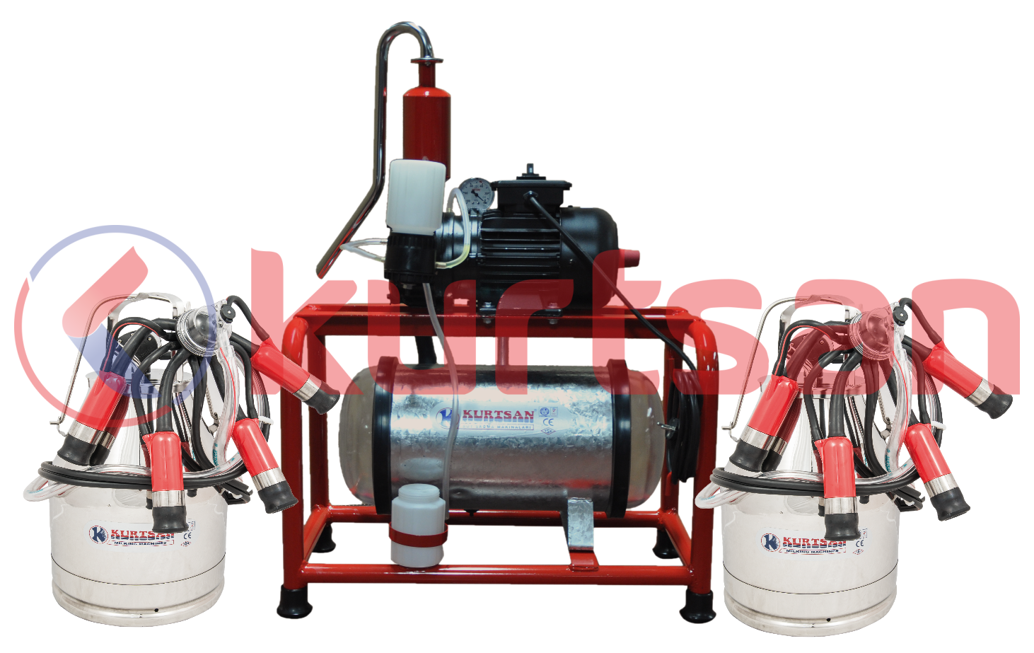 Sabit Makine Çift Güğüm Süt Sağma Makinası (Yağlı) (300 cc) Kauçuk 30 LT