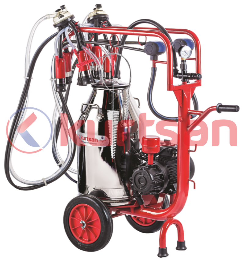 Çift Sağım Tek Güğüm Süt Sağma Makinası (Kuru) (300 cc) Kauçuk 40 LT (CYK)
