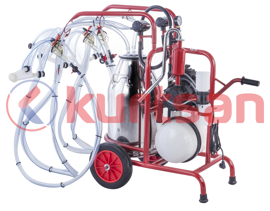 Dört Sağım Tek Güğüm Süt Sağma Makinası (Yağlı) (Keçi) 40 LT