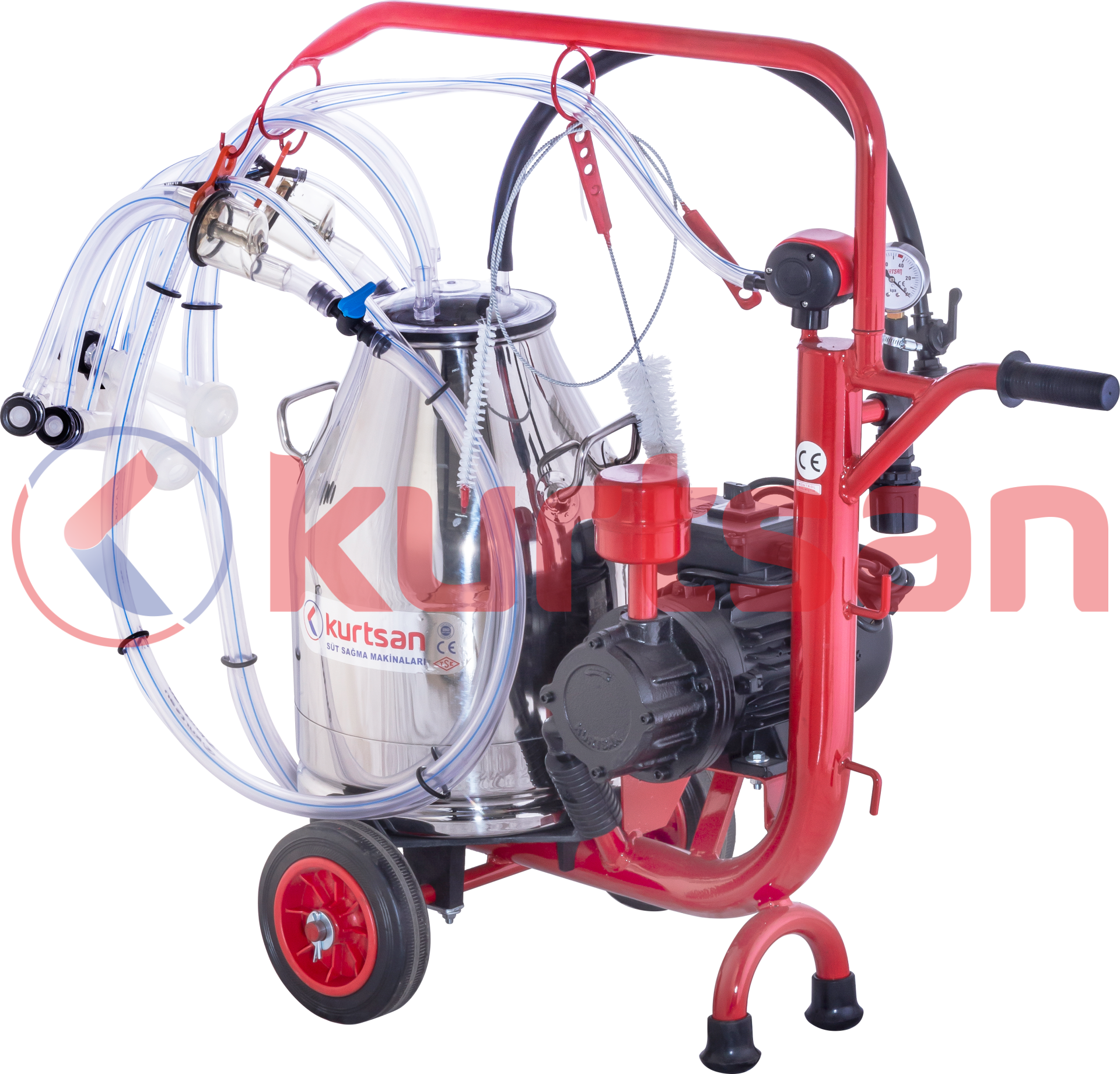 Çift Sağım Tek Güğüm Süt Sağma Makinası (Kuru) (120cc) (Keçi) 30 LT (CYK)