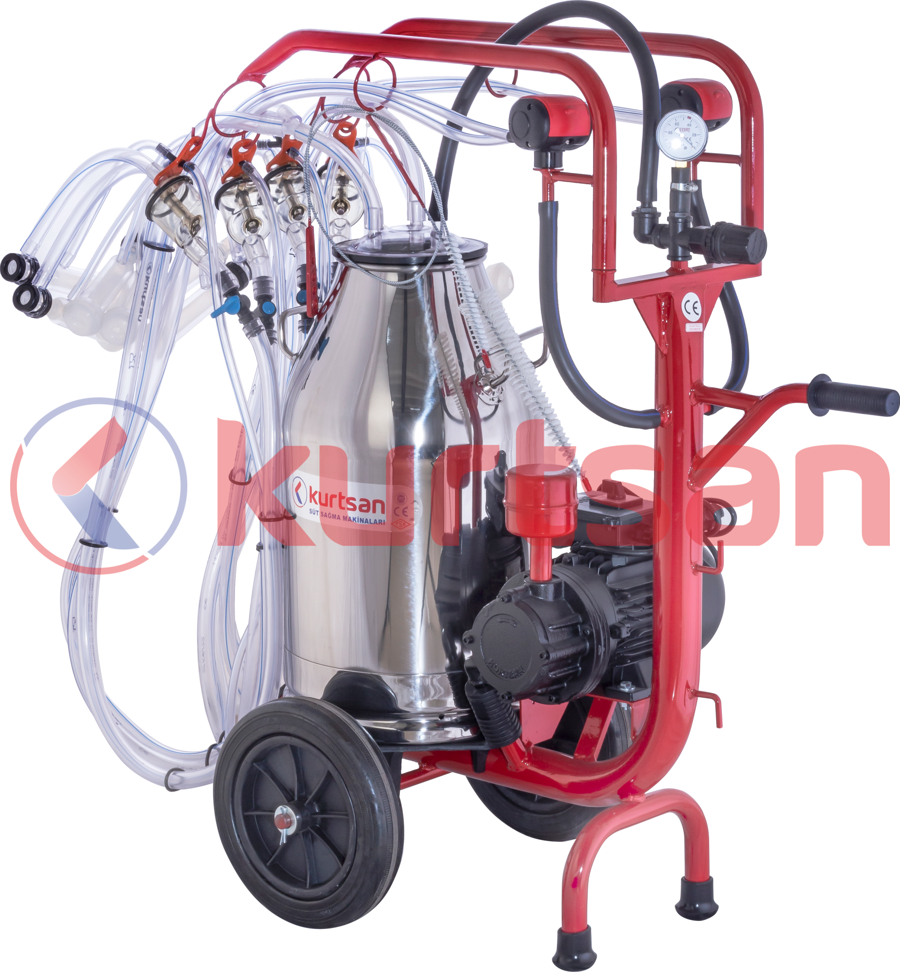Dört Sağım Tek Güğüm Süt Sağma Makinası (Kuru) (120cc) (Keçi) 40 LT (CYK)