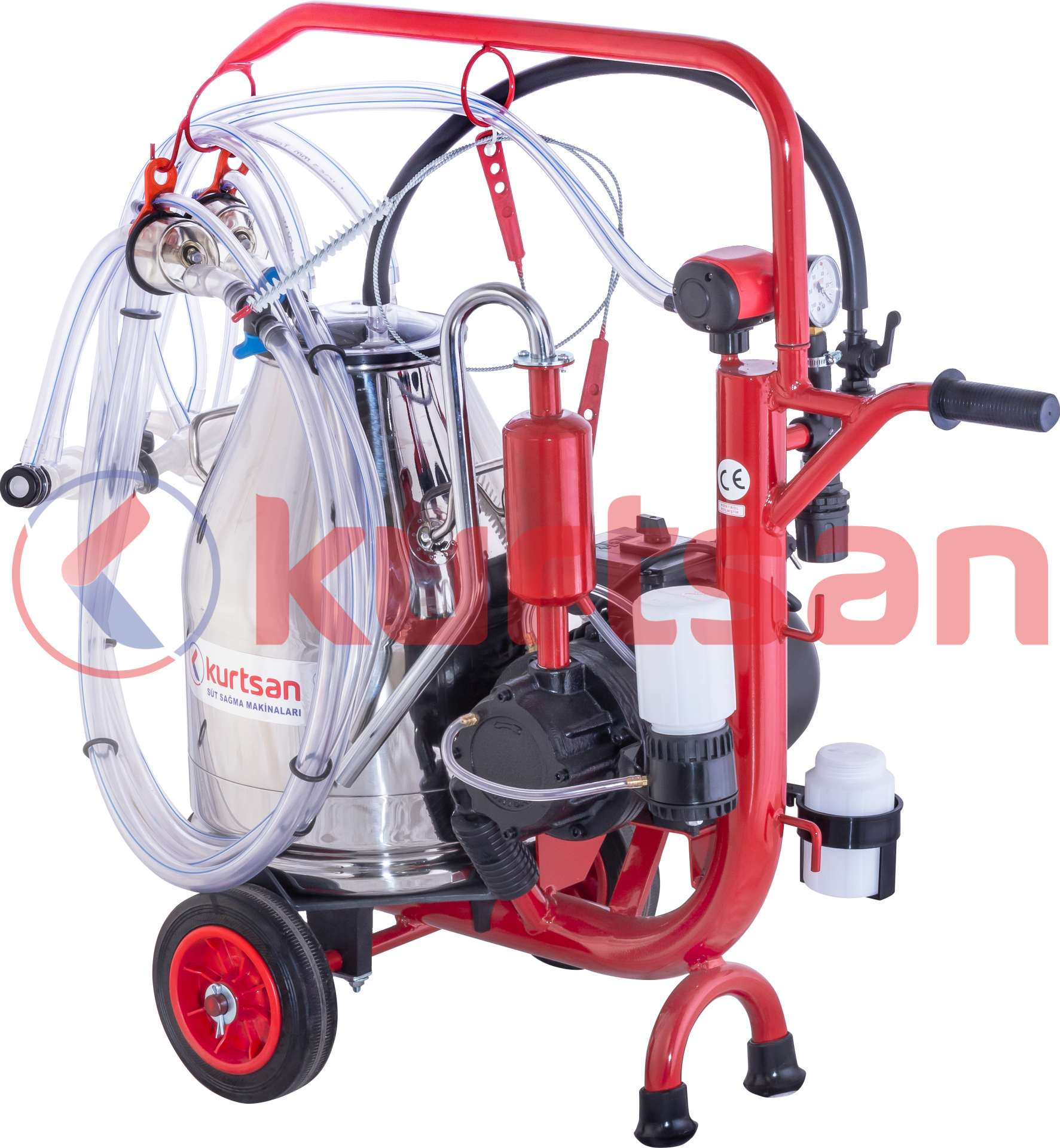 Çift Sağım Tek Güğüm Süt Sağma Makinası (Yağlı) (120cc) (Keçi) 30 LT (CYK)