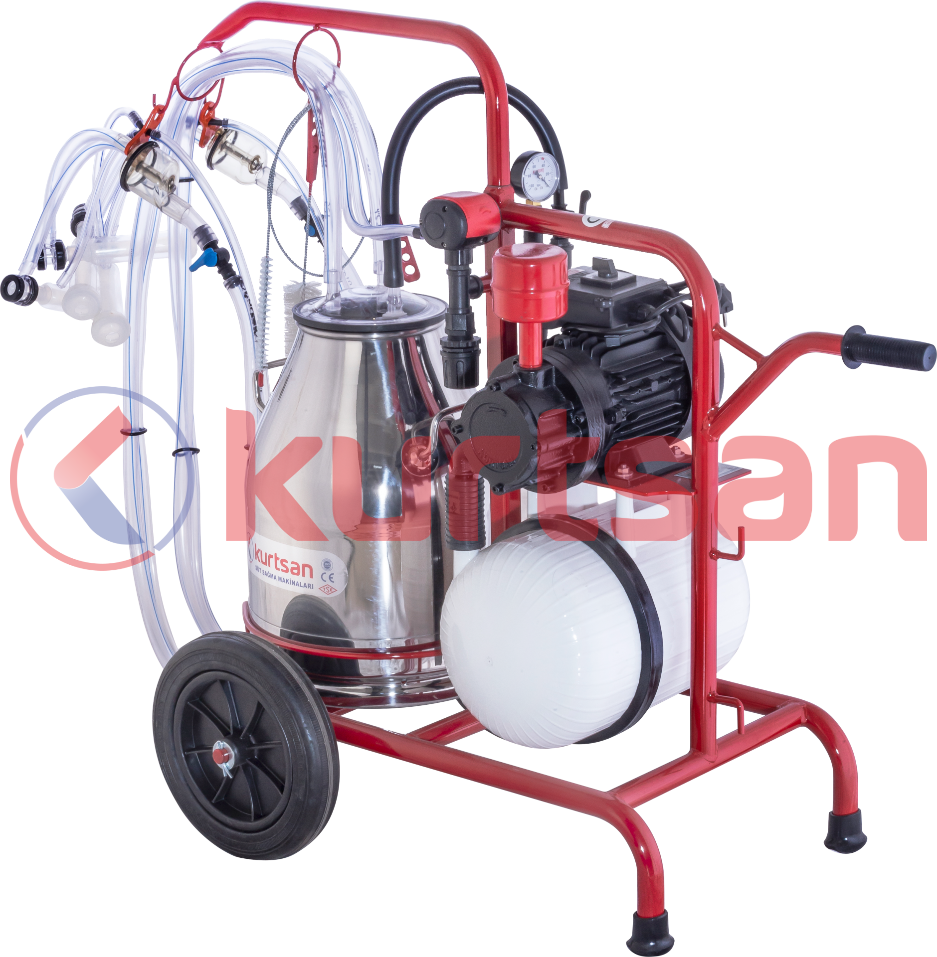 Çift Sağım Tek Güğüm Süt Sağma Makinası (Kuru) (Keçi) 30 LT