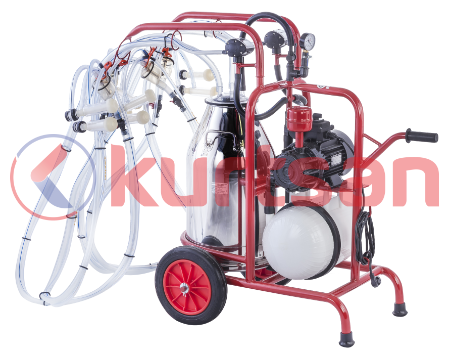 Dört Sağım Tek Güğüm Süt Sağma Makinası (Kuru) (120cc) (Keçi) 40 LT