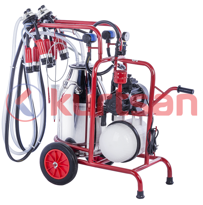 Çift Sağım Tek Güğüm Süt Sağma Makinası (Kuru) (300 cc) Kauçuk 40 LT