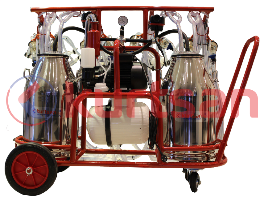 Sekiz Sağım Çift Güğüm Yağlı Makina (Koyun) 40 LT-Elektronik Pulsatörlü